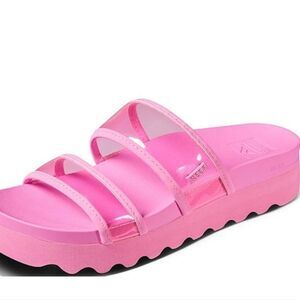 Reef Vista Hi-Energy Slide Sandals- Light Neon Pink